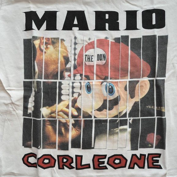 Mario Don Corleone Women's White Funny T Shirt, Top, Size L - Picture 3 of 8